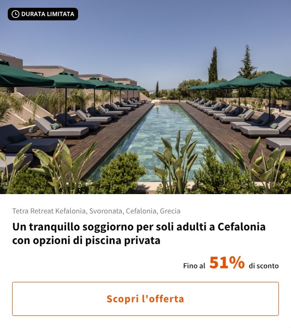 Un tranquillo soggiorno per soli adulti a Cefalonia con opzioni di piscina privata
