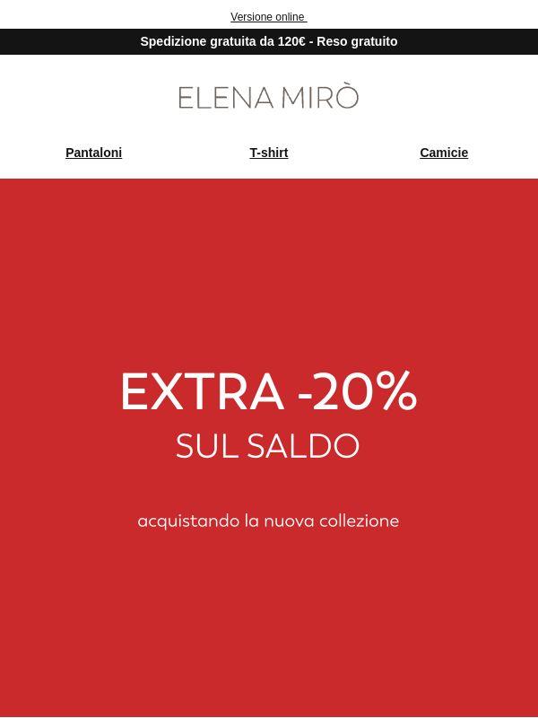 Extra -20% sul saldo acquistando la nuova collezione