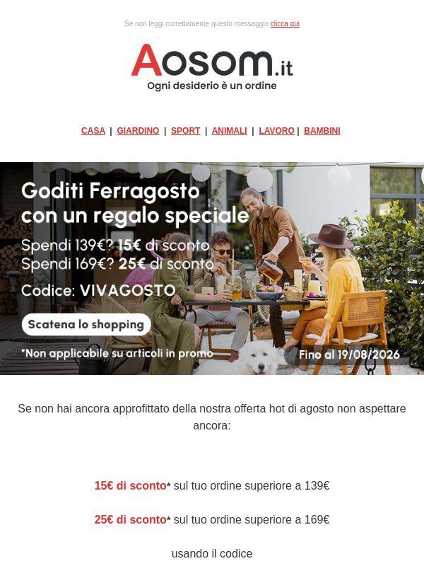 Gli sconti fino a 25€ sono agli sgoccioli