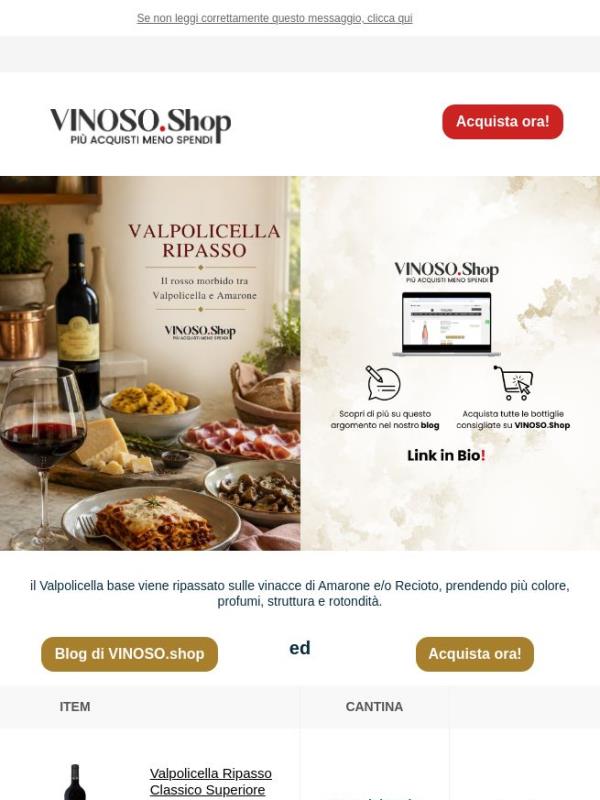 🍷 VINOSO | Il Valpolicella Ripasso è il rosso veneto da scegliere quando vuoi più corpo