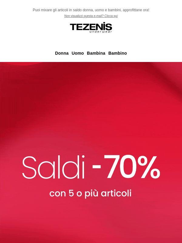 SALDI: -70% con 5 o più articoli 🎯