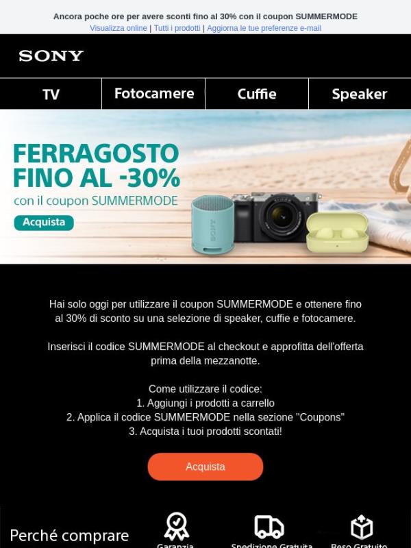 Ultime ore: il coupon SUMMERMODE scade oggi