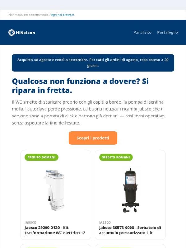 🚽 Il WC di bordo fa i capricci? Il ricambio a portata di click