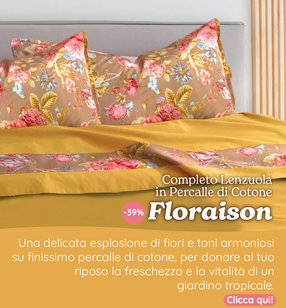 Completo Lenzuola in Percalle di Cotone - Floraison