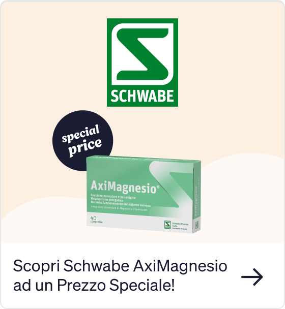 Schwabe AxiMagnesio magnesium supplement box with Schwabe logo and 'special price' badge
