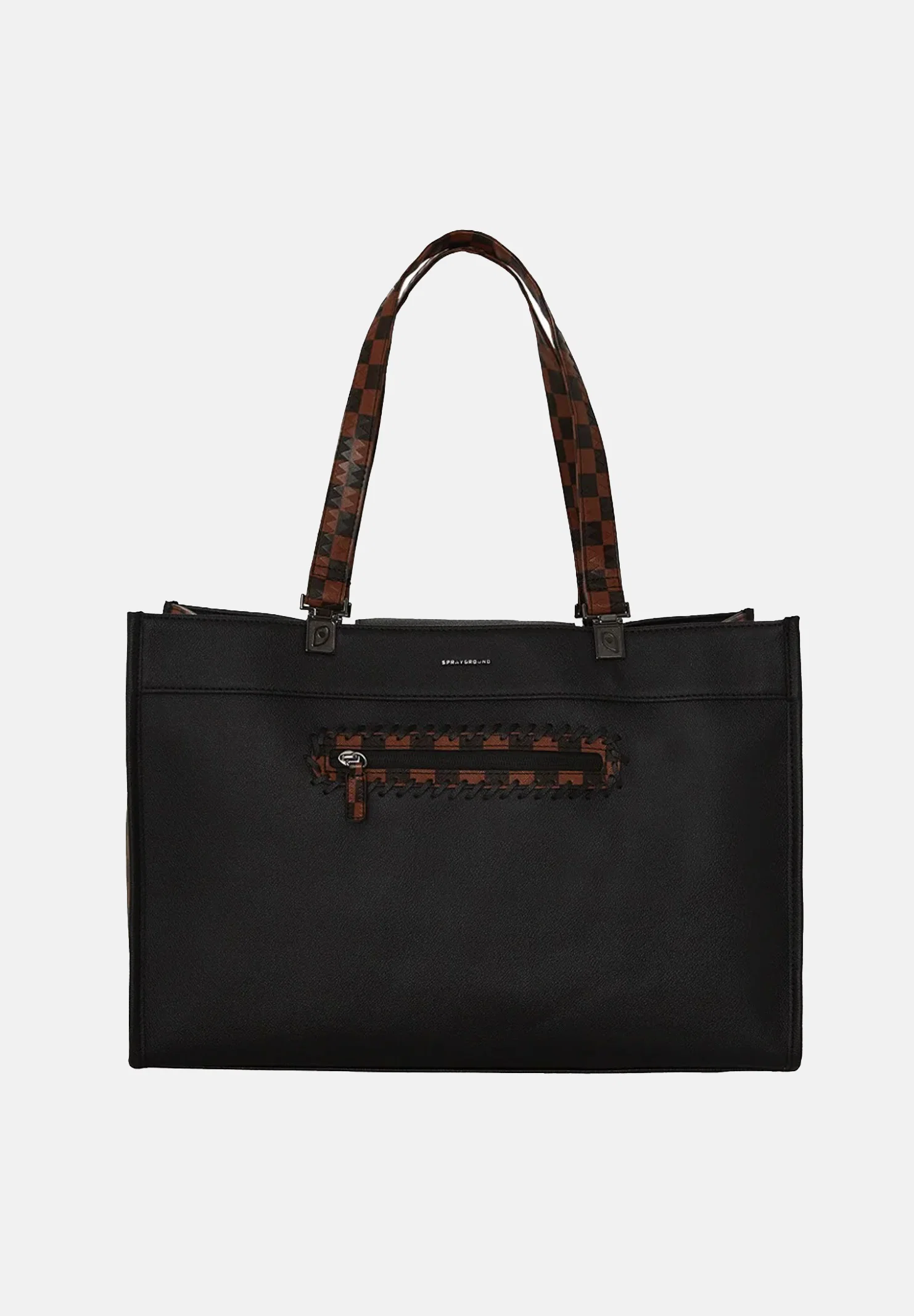 Image of SPRAYGROUND Shopper Dose Of Check Deux Tortuga nera da donna