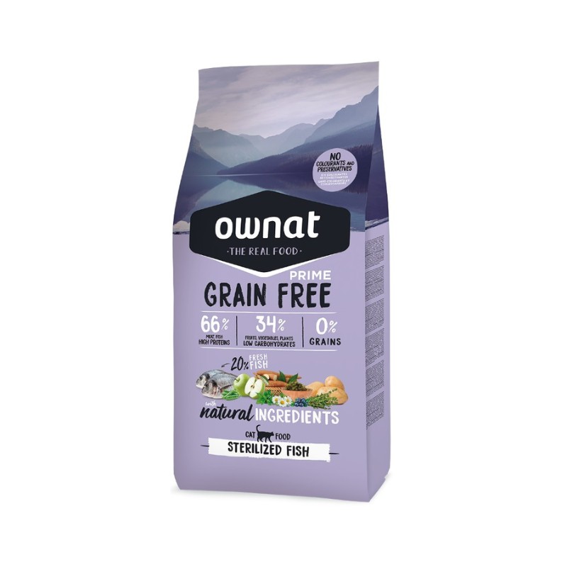 Ownat Cat Prime Grain Free Sterilized al Pesce per Gatti - 8 Kg