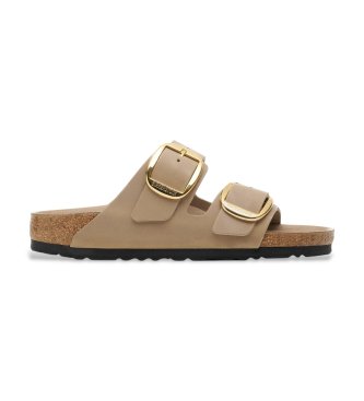 Sandali in Pelle Arizona Big Buckle (Vestibilità Stretta) marrone chiaro