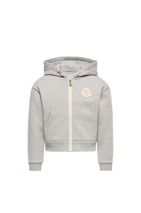 Felpa in cotone con cappuccio e zip
