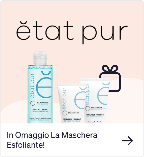 Etat Pur skincare: purifying cleansing gel and two purifying masks; promotional free exfoliating mask (gift icon)