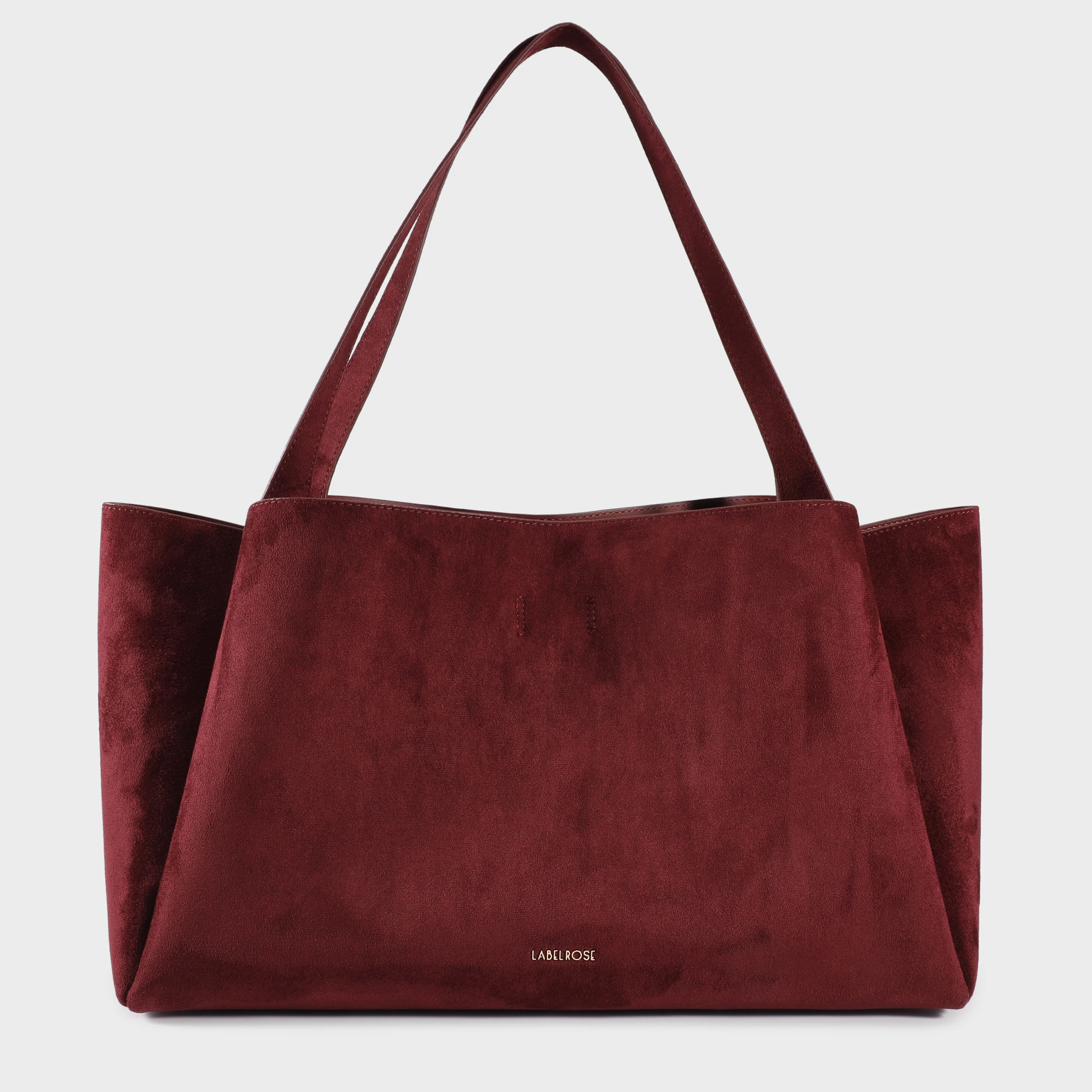Image of Borsa a spalla IVORY SUEDE - BURGUNDY