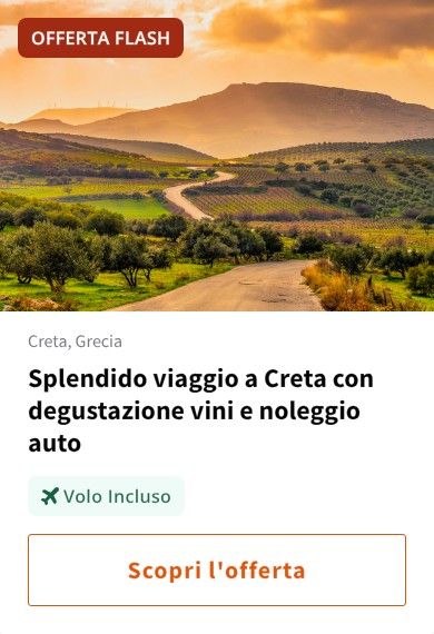 Splendido viaggio a Creta con degustazione vini e noleggio auto