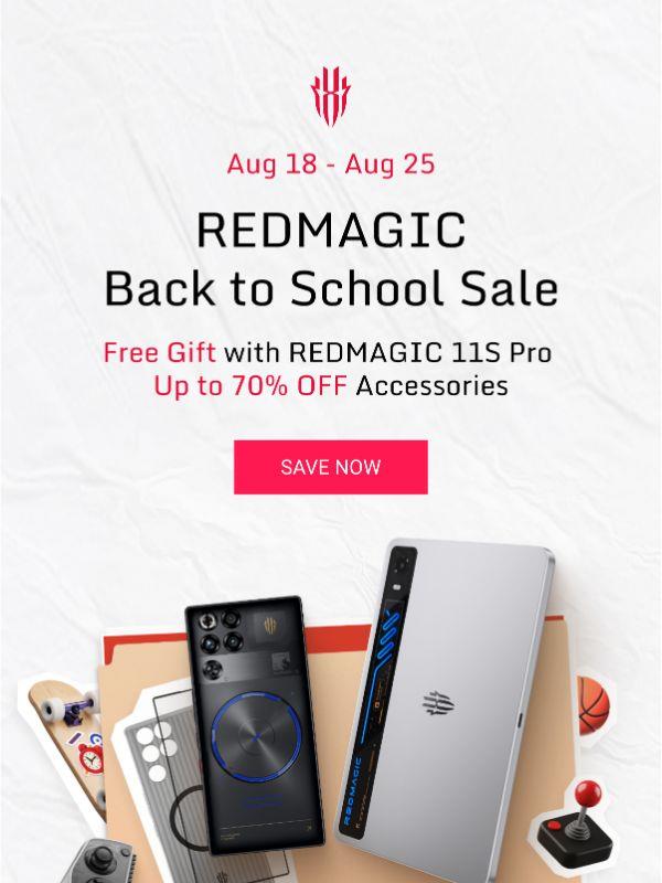 🎒 REDMAGIC Back to School Sale: Up to 70% OFF + Free Gifts!