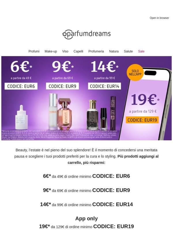 Sconto più alto nell'app: 19€ di sconto da 129€ di spesa 🤩