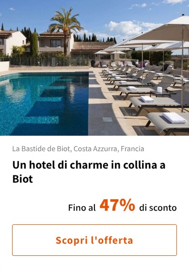 Un hotel di charme in collina a Biot