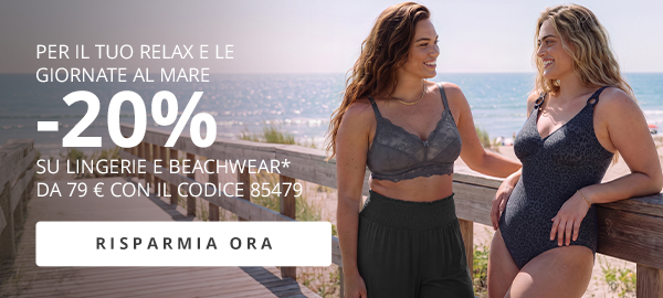 FÜR LIEBLINGSWÄSCHE UND BADETAGE -20% AUF WÄSCHE & BADEMODE* AB 79€ MIT DEM CODE 85479 JETZT SPAREN