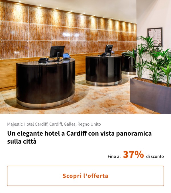 Un elegante hotel a Cardiff con vista panoramica sulla città
