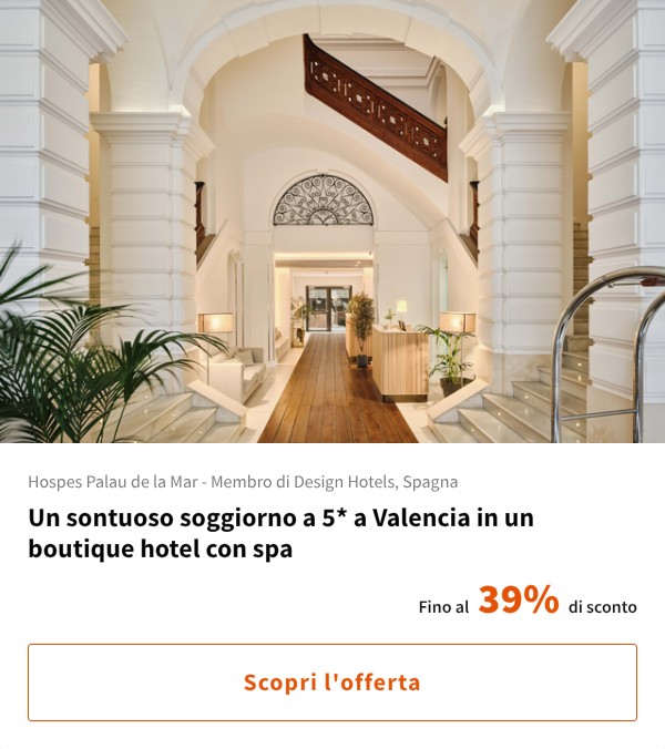 Un sontuoso soggiorno a 5* a Valencia in un boutique hotel con spa