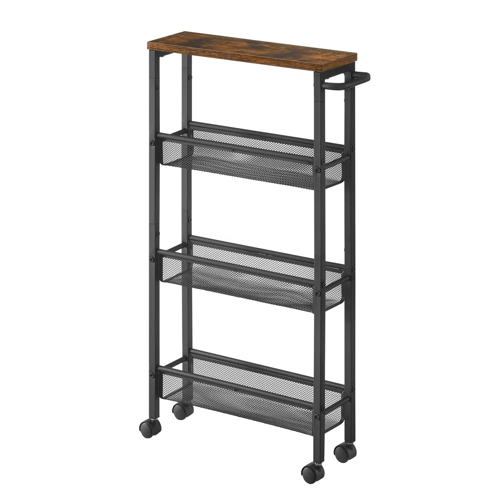 Image of Carrello Cucina Salvaspazio con Ruote Struttura in Acciaio Maniglia