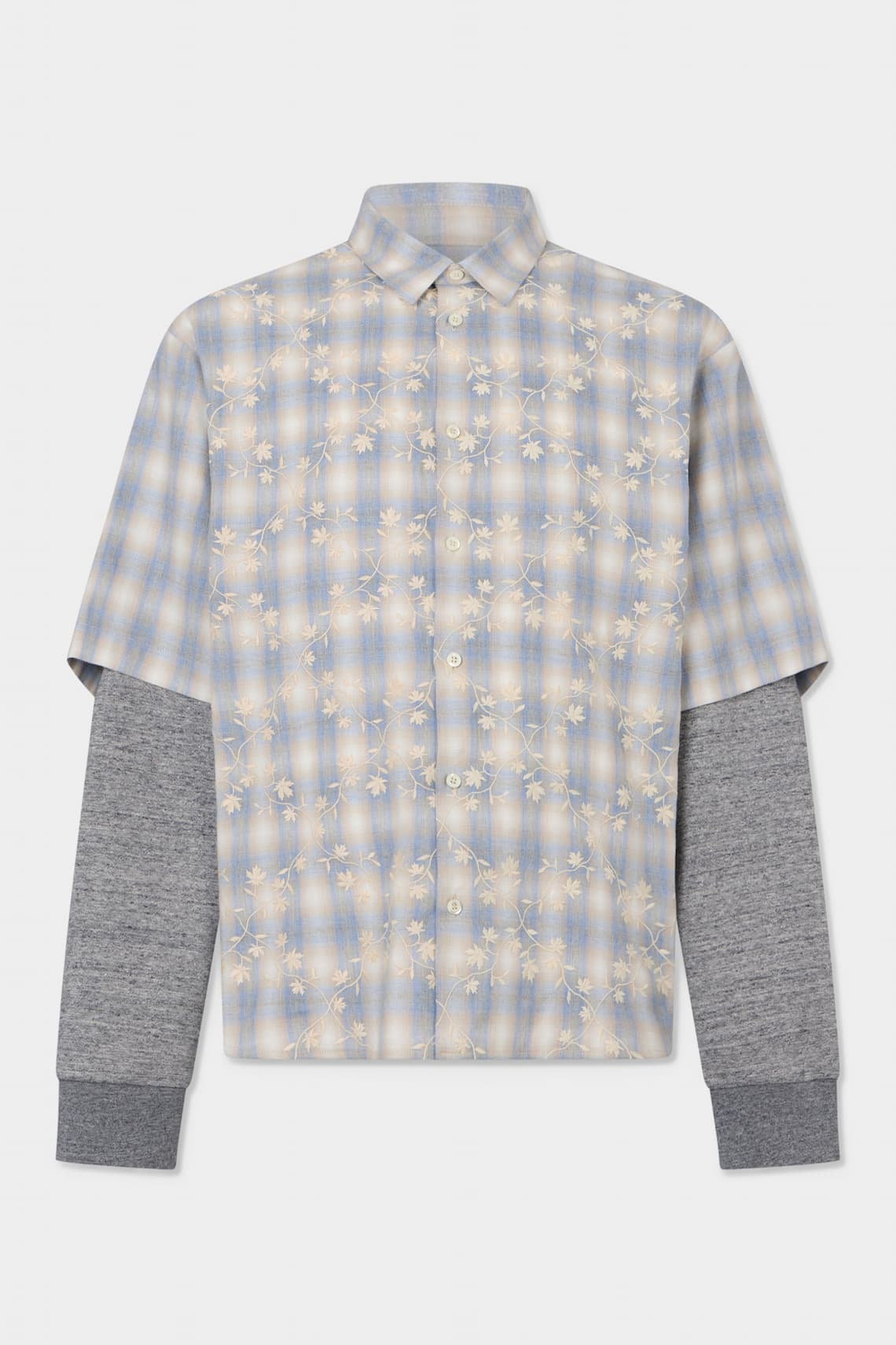 Classic Check Embroidered Double Sleeve Shirt