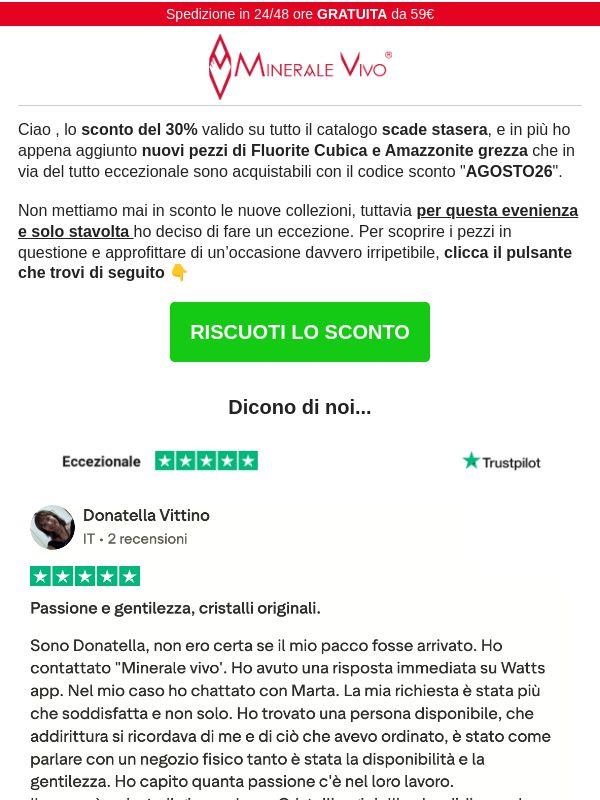 Lo sconto scade stasera, e in più...