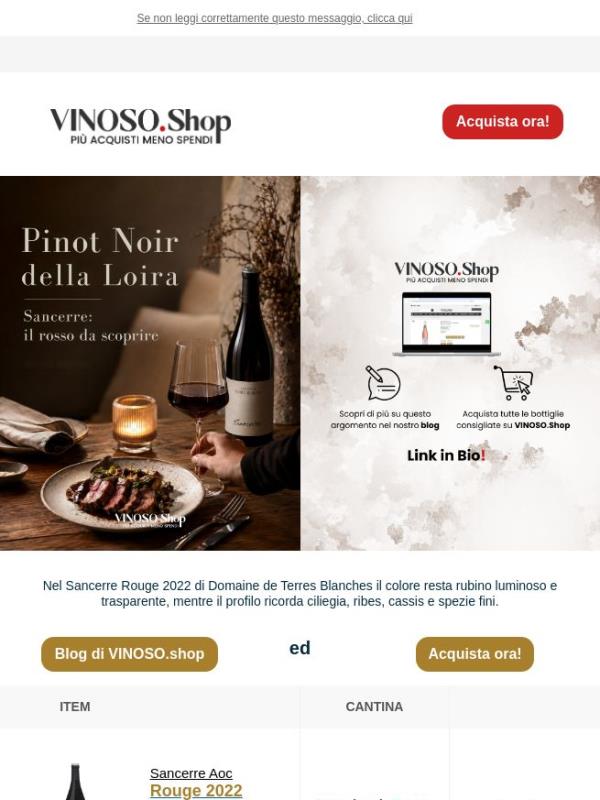 🍷 VINOSO | Nel Sancerre Rouge il colore resta rubino luminoso e trasparente