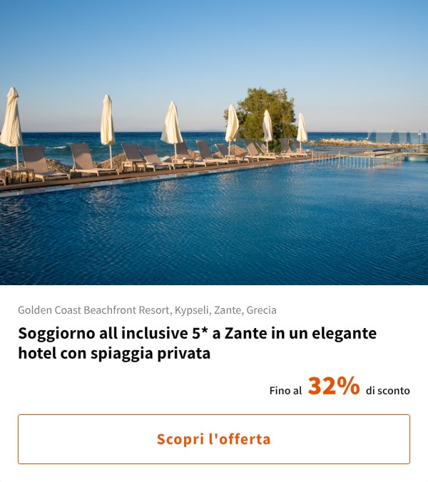 Soggiorno all inclusive 5* a Zante in un elegante hotel con spiaggia privata