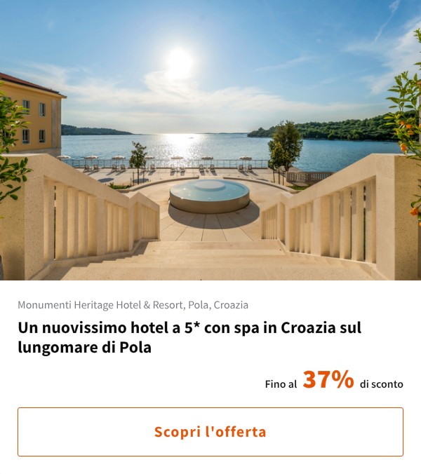 Un nuovissimo hotel a 5* con spa in Croazia sul lungomare di Pola