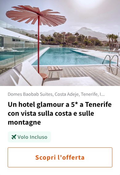 Un hotel glamour a 5* a Tenerife con vista sulla costa e sulle montagne
