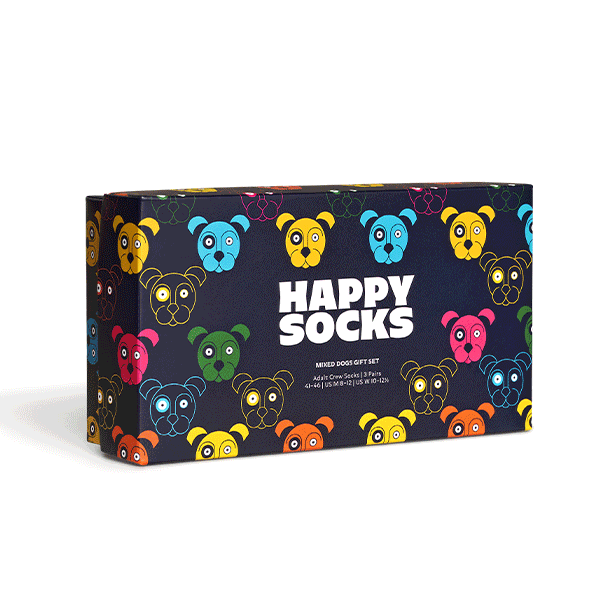 Set regalo di calzini misti per cani in confezione da 3