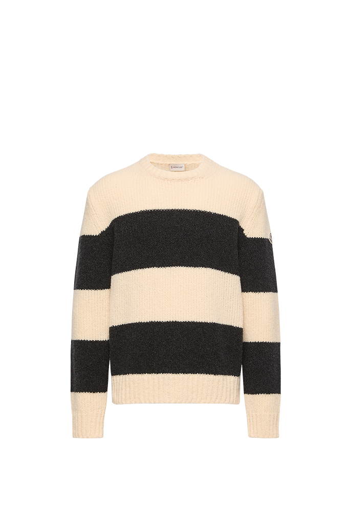 Maglione in misto lana bouclé a righe