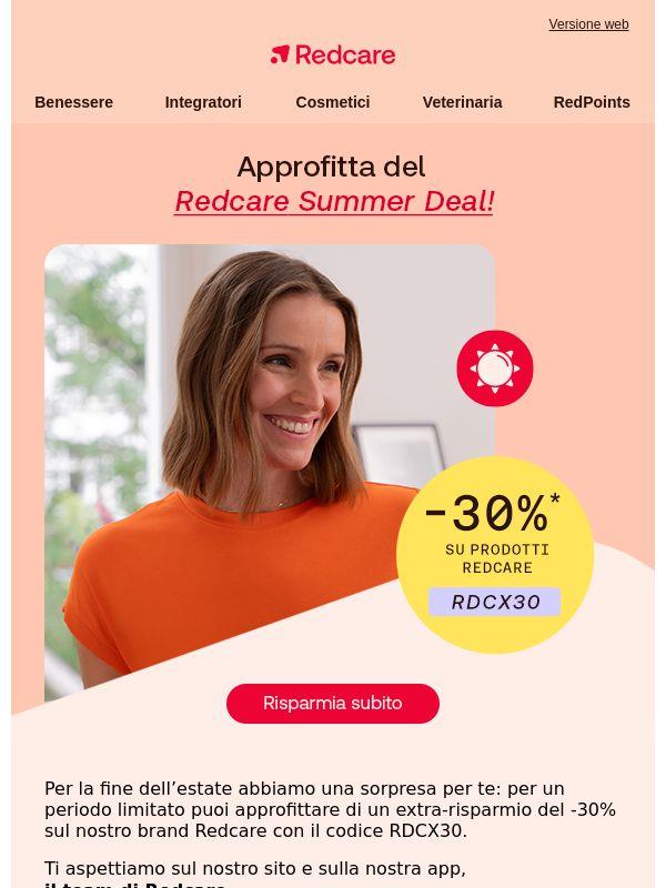 Risparmia -30% sul brand Redcare e concludi l’estate al meglio! ☀️