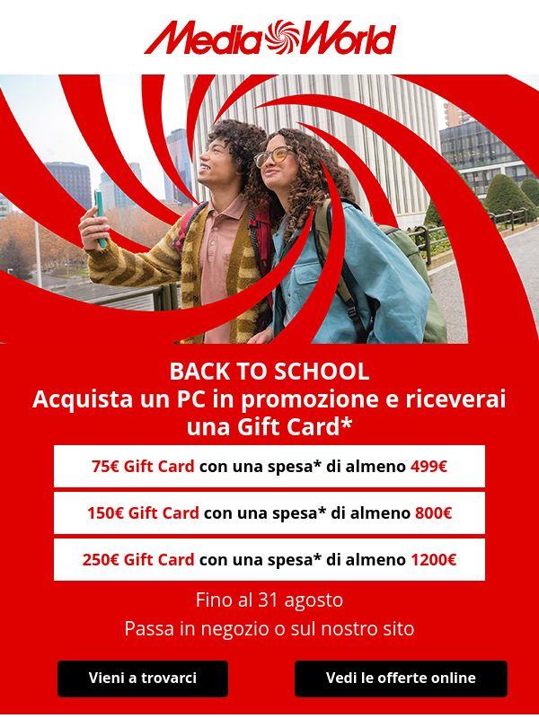 Back to School: acquista un PC, ricevi una Gift Card