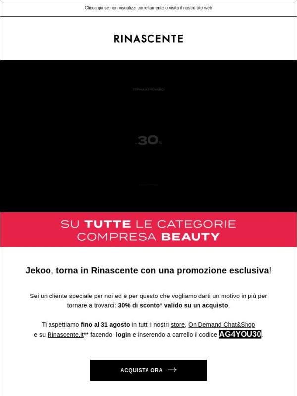 -30% in tutte le categorie!