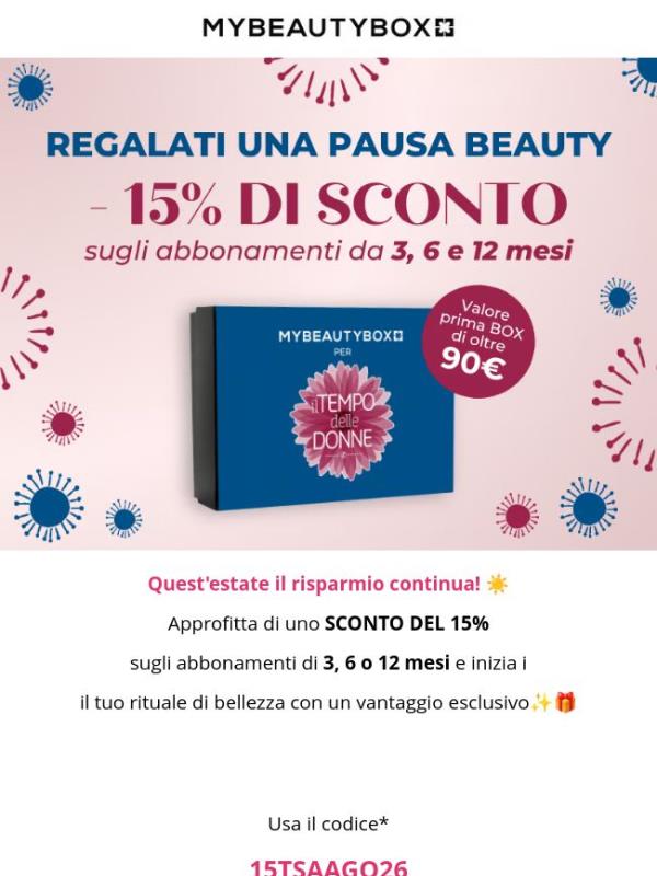 🎁 15% di sconto sul tuo prossimo abbonamento!