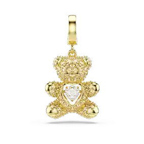 Charm Idyllia, Taglio misto, Orsetto, Tono dorato, Finitura oro 18k