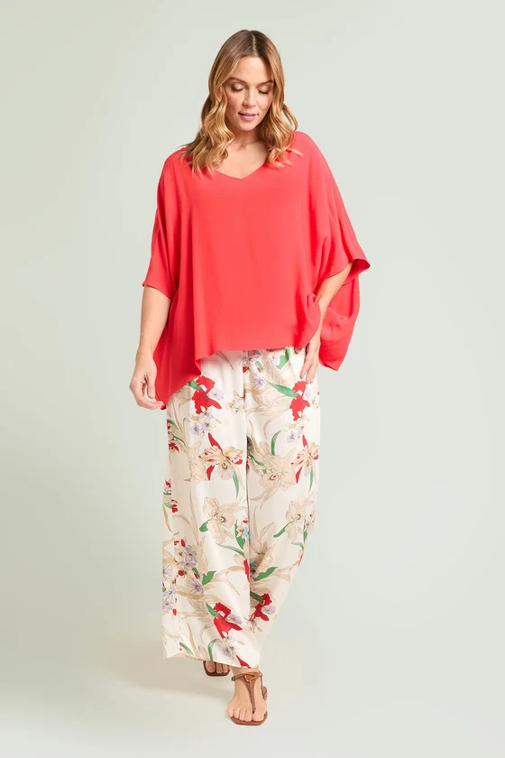 PANTALONI IN SATIN STAMPATO