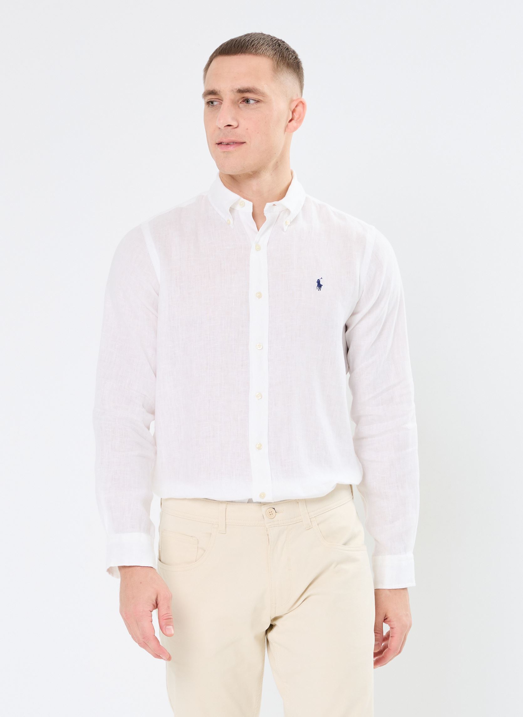 Polo Ralph Lauren Chemises Cubdppcs-Long Sleeve-Sport Shirt 7109662 homme blanc