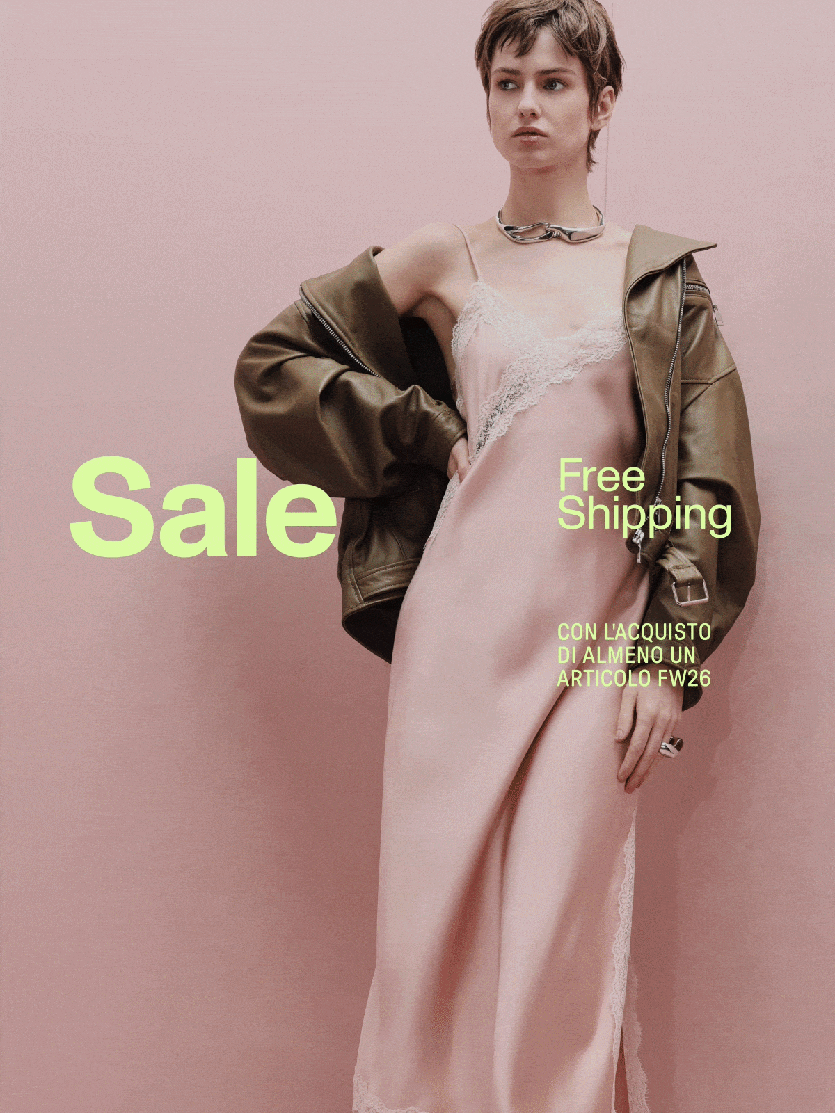 Collage of diverse models wearing womenswear and menswear against pastel backgrounds with 'Sale' and 'Free Shipping'.