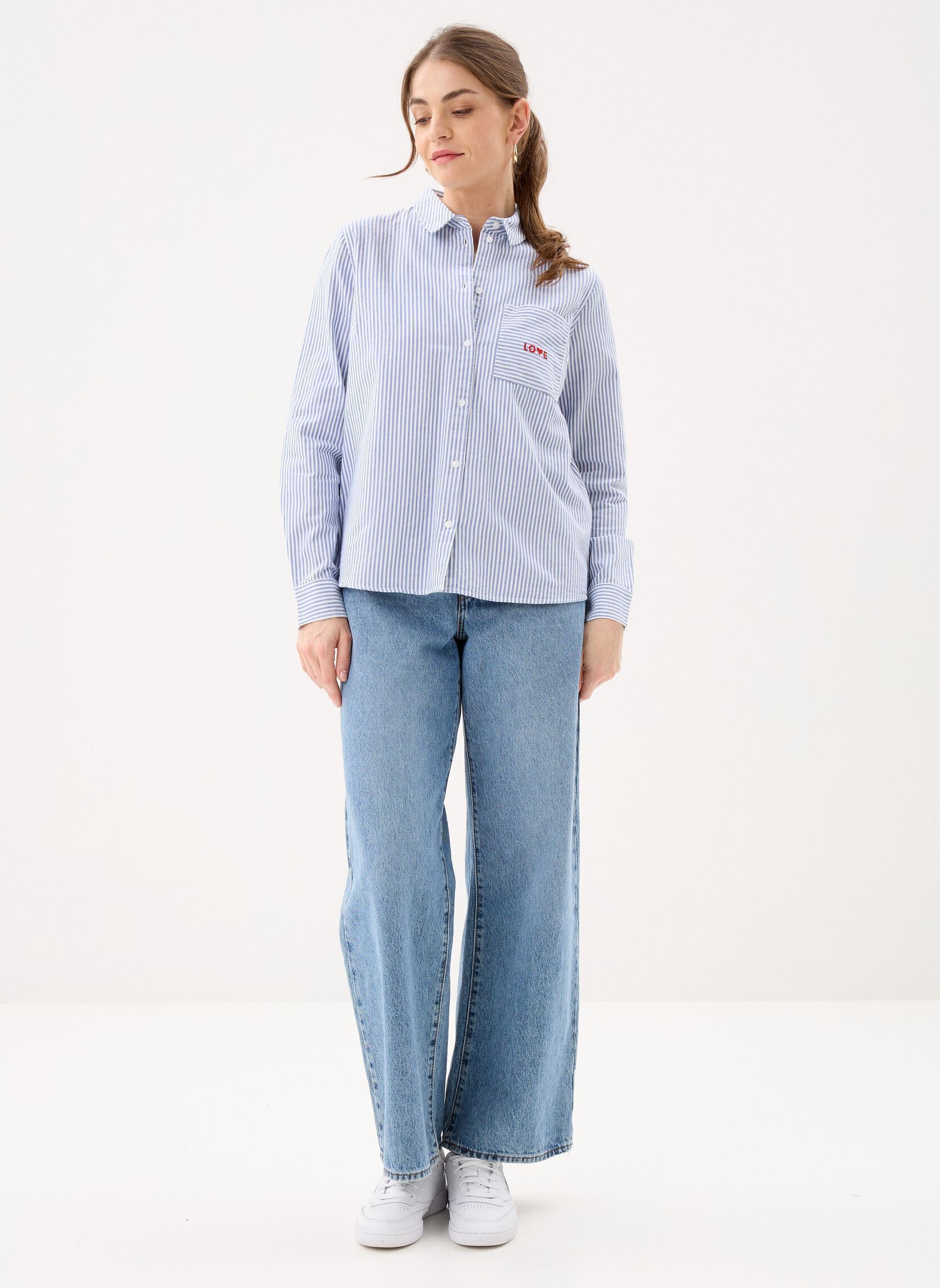 Pieces Camicie Pcirene Ls Pocket Shirt Fc donne bianco