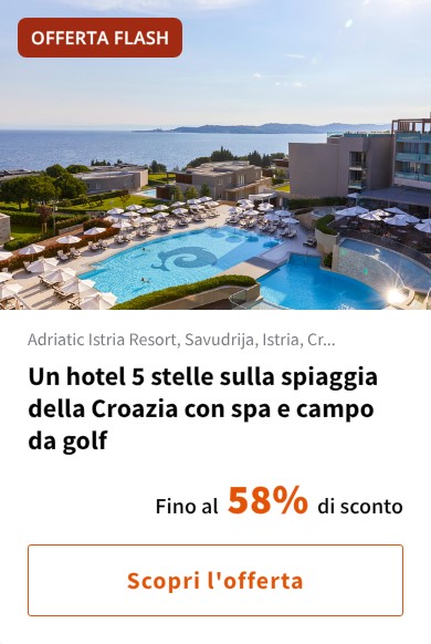 Un hotel 5 stelle sulla spiaggia della Croazia con spa e campo da golf