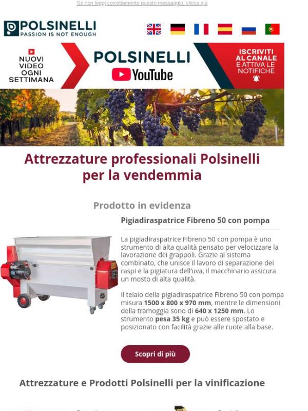Tempo di vendemmia con le attrezzature Polsinelli🍇