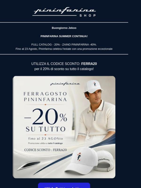 Jekoo Ultimi 2 gg ⏱️ -20% su tutto e -40% Zaino Dynamic Pininfarina.