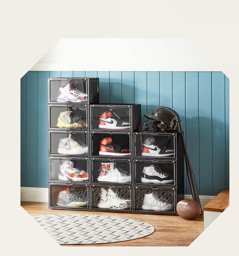 Set di 6 Scatole Portascarpe Impilabili 