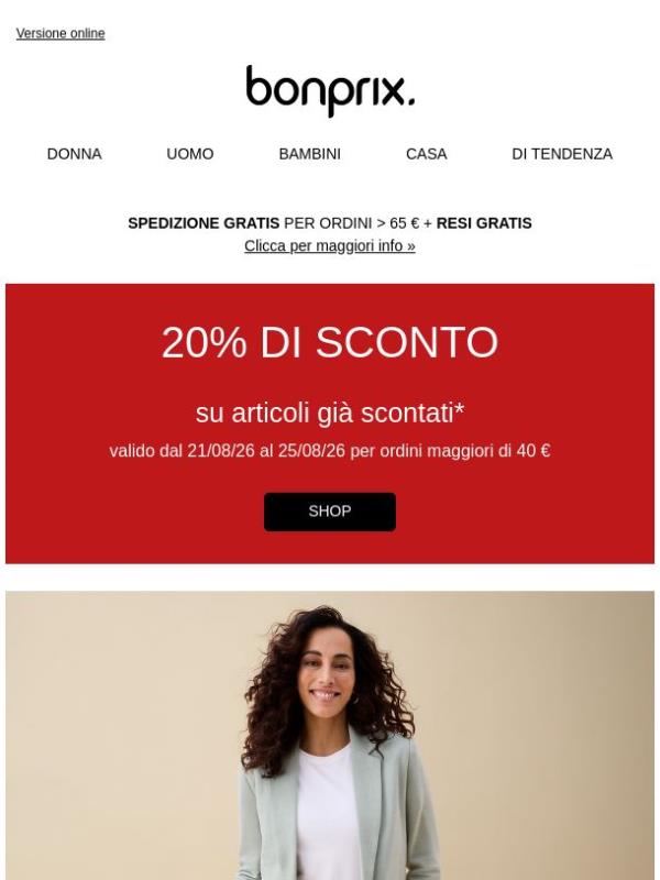 SALDI: approfitta del -20% extra