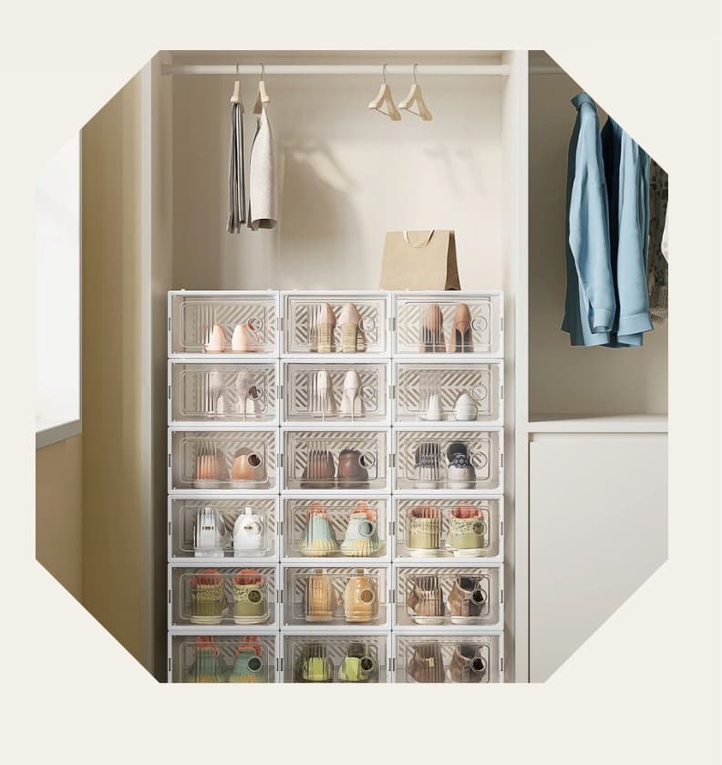 18 Scatole di Scarpe Impilabili Traspiranti