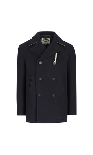 Double-breasted notch-lapel peacoat