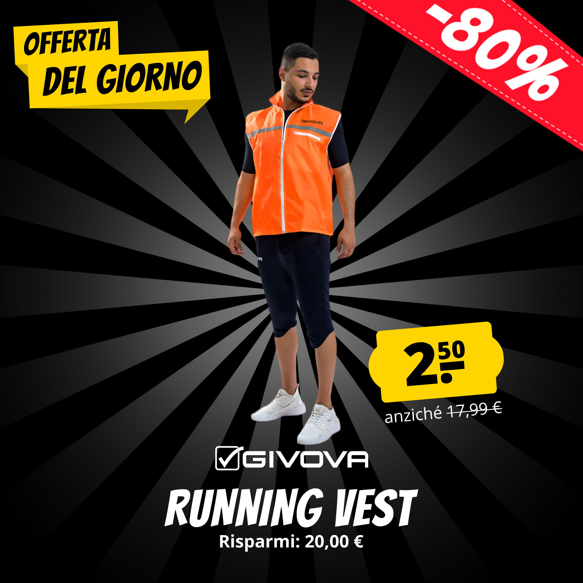 givova casacca running gilet da running