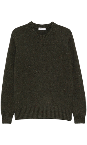 Flecked-knit crew-neck sweater