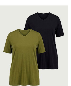T-shirt basic in confezione doppia